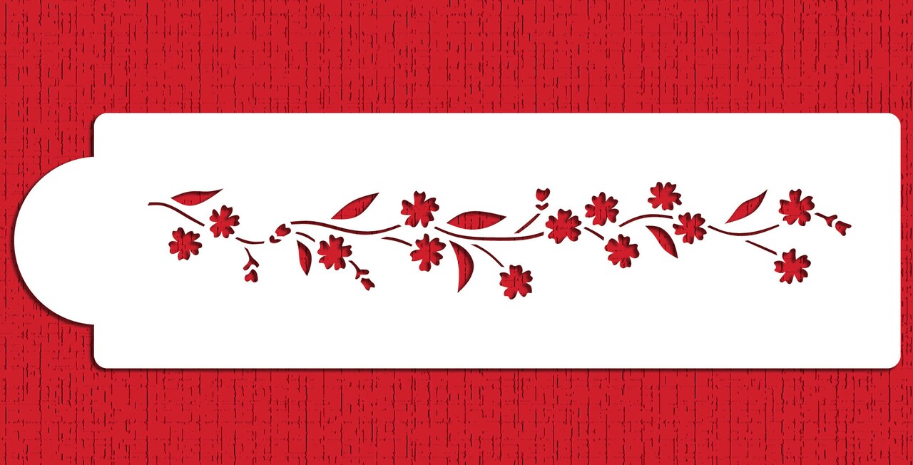 Forget Me Not Cake Stencil Side | C548 by Designer Stencils | Stencils for Royal Icing, Airbrush, Dusting Powder |